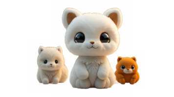 cute animal doll with transparent background. png