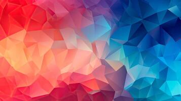 Multicolor abstract background with network grid and particles connected. Futuristic triangulated surface. photo