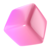 3d bloquer objet métal cube abstrait géométrique forme. réaliste brillant rose et lilas pente luxe modèle décoratif conception illustration. minimaliste brillant élément maquette isolé transparent png