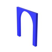 geométrico formas oscuro azul realista arco escena aislado transparente png. arquitectónico estructura mínimo pared Bosquejo producto etapa escaparate, resumen ilustración para productos resumen geométrico png