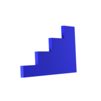 3d objeto Sombrio azul abstrato realista escadas cena isolado transparente png. arquitetônico estrutura mínimo parede brincar produtos etapa mostruário. moderno mínimo ilustração produtos. geométrico formulários png