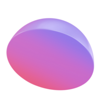 3d Abstract shape semisphere Random abstract geometric. Realistic glossy pink and lilac gradient luxury template illustration. bright semi sphere half circle round mockup isolated transparent png