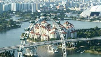 Singapore june 11 , 2022 Aerial view of singapore flyer in day video