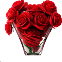 romántico San Valentín día rojo rosas 3d ai generado png