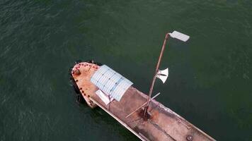 Aerial view look down docking at sea at Malaysia video