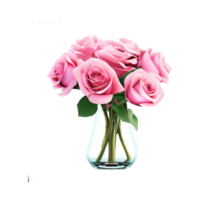 romantisch Valentinstag Tag Rosa Blumen Geburtstag Feier mit Rosa Blumen- Freuden ai generiert png