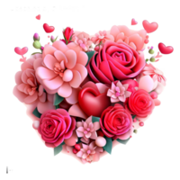 Rosa Blumen zum Valentinstag Tag und Geburtstage romantisch Geburtstag Geschenk mit Rosa Blumen ai generiert png