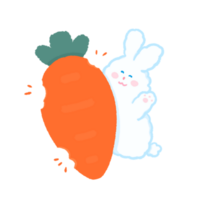 chubby bunny little cute rabbit love carrot happy in every day png