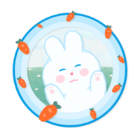 chubby bunny little cute rabbit love carrot happy in every day png