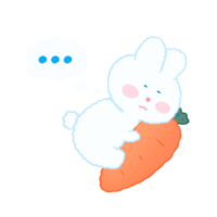chubby bunny little cute rabbit love carrot happy in every day png