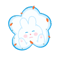 chubby bunny little cute rabbit love carrot happy in every day png