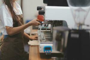 Barista Prepare Coffee Working Order Concept photo