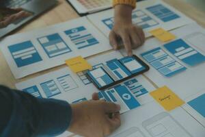 UX UI and Programming development technology. photo
