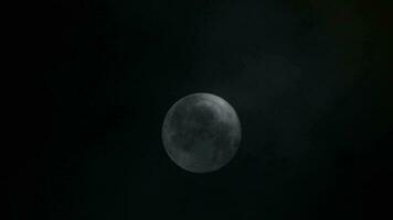lleno Luna detrás rápido paso por nubes video