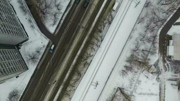 Bird's eye view on yards and roofs of living compounds video