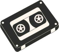Black and white Retro, cassette isolated icon png