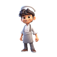 Cute cartoon chef character on transparent background. png