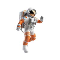 3D Astronaut character in space on transparent background. Generative AI png