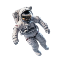 3D Astronaut character in space on transparent background. Generative AI png