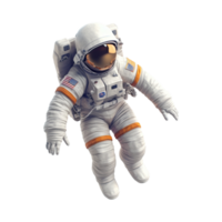 3D Astronaut character in space on transparent background. Generative AI png