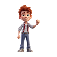 3D Happy cartoon actor character on transparent background. Generative AI png