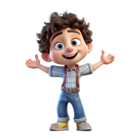 3D Happy cartoon actor character on transparent background. Generative AI png