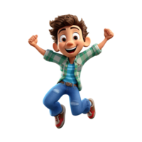 3D Happy cartoon actor character on transparent background. Generative AI png