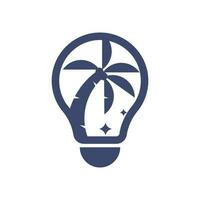 ligero bulbo playa logo vector