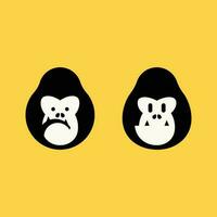 gorila triste cara logo vector