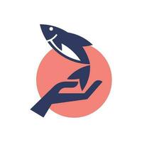 pescado cuidado logo vector