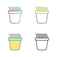 Grass Pot Vector Icon