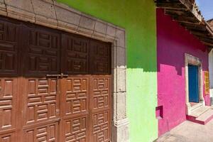 Mexico, scenic colorful colonial architecture of Acapulco streets in historic city center photo