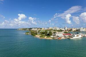 Scenic views of Puerto Rico from luxury cruise ship on Caribbean vacation in Puerto Rico photo