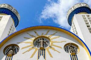 Mexico, scenic colorful colonial architecture of Acapulco streets in historic city center photo