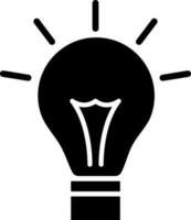 Isolated  bulb Idea icon in Black and White color. vector