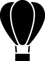 Vector illustration of hot air balloon glyph icon.