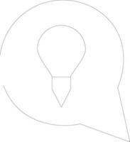 Line art thinking idea icon in flat style. vector
