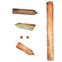 conjunto de antiguo de madera flechas trafico señales para señalizar diseño. mano dibujado acuarela ilustración. png