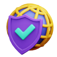 vistazo el Internet de forma segura con nuestra 3d icono ilustración, asegurando tu en línea la seguridad y privacidad. permanecer protegido desde ciber amenazas y disfrutar Libre de preocupación hojeada. png