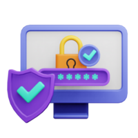 experiência seguro Informática com nosso 3d ícone. proteger seu dados e conectados Atividades com avançado segurança características. png