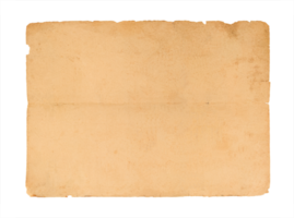 Old sheet of paper isolated on transparent background. Stock photo png