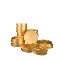 Pile of golden money coins png