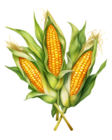 majs majskolv vattenfärg ClipArt ai genererad png