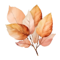 otoño otoño hojas hoja acuarela clipart ai generado png