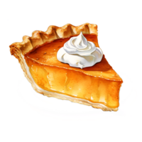 Pumpkin Sweet Potato Pie Watercolor Clipart AI Generated png