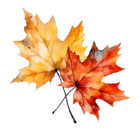 vallen herfst bladeren blad waterverf clip art ai gegenereerd png