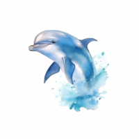 delfin vattenfärg ClipArt ai genererad png