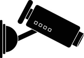 Black and White security camera. Glyph icon or symbol. vector