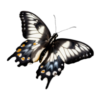 Beautiful butterfly isolated.Papilio chikae.black and white butterfly.Moth. AI Generated png