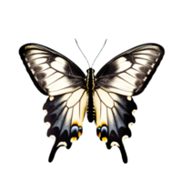 mooi vlinder geïsoleerd.papilio chikae.zwart en wit vlinder.mot. ai gegenereerd png